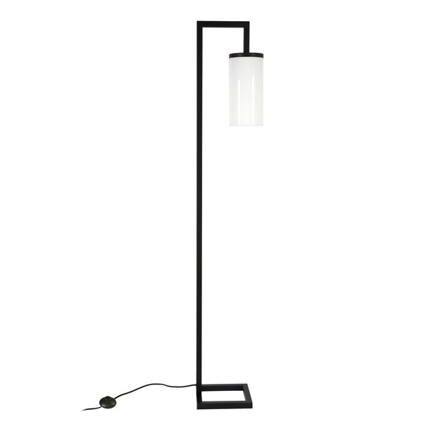 Evelyn&Zoe Modern Metal Floor Lamp with White Milk Glass Shade | Walmart (US)