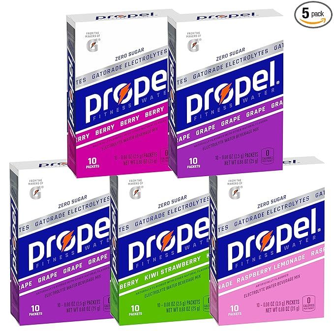 Propel Powder Packets 4 Flavor Variety Pack With Electrolytes, Vitamins and No Sugar 10 Count (Pa... | Amazon (US)