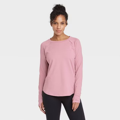 Women's Essential Crewneck Long Sleeve T-Shirt - All in Motion™ | Target