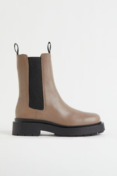 Chunky leather boots | H&M (UK, MY, IN, SG, PH, TW, HK)