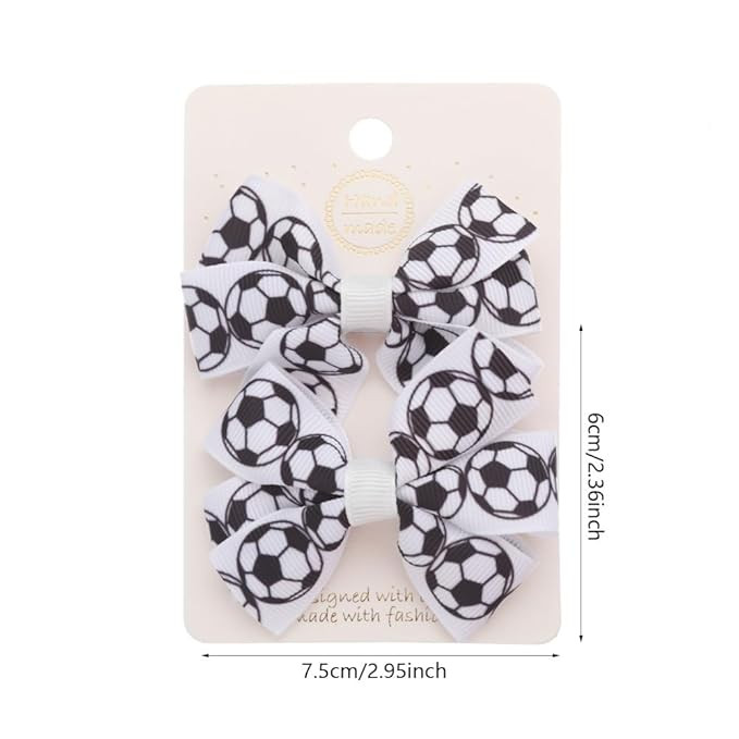Football Hair Bow Clip Girls Sport Soccer Bow Hair Clip Infant Toddler Football Hair Bow Hair Acc... | Amazon (US)
