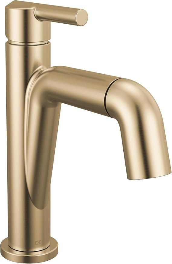 Delta Nicoli 1 Hole Brushed Gold Bathroom Faucet with Sprayer, Single Hole Bathroom Sink Faucet w... | Amazon (US)