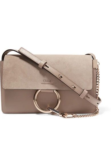 Faye small leather and suede shoulder bag | NET-A-PORTER (UK & EU)