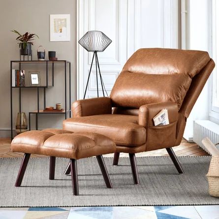 Hogle Upholstered Accent Chair with Ottoman | Wayfair North America