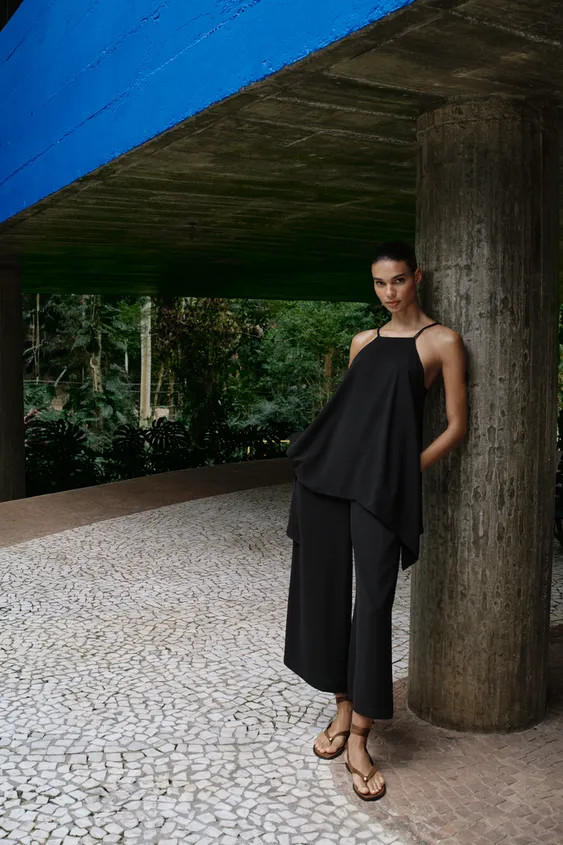 DOUBLE LAYER BRAIDED STRAP JUMPSUIT | Zara US