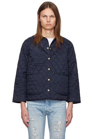 Navy Vendome Quilted Jacket | SSENSE