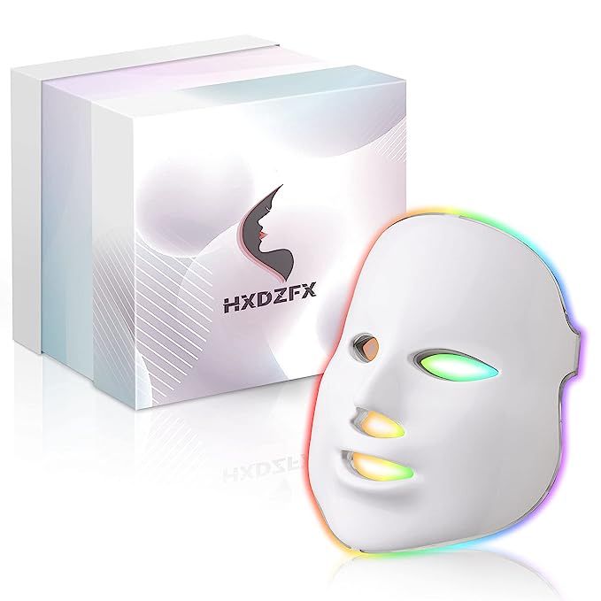 LED Light Therapy Mask - 7 Color LED Face Mask Light Therapy Facial Treatment - Blue & Red Light ... | Amazon (US)