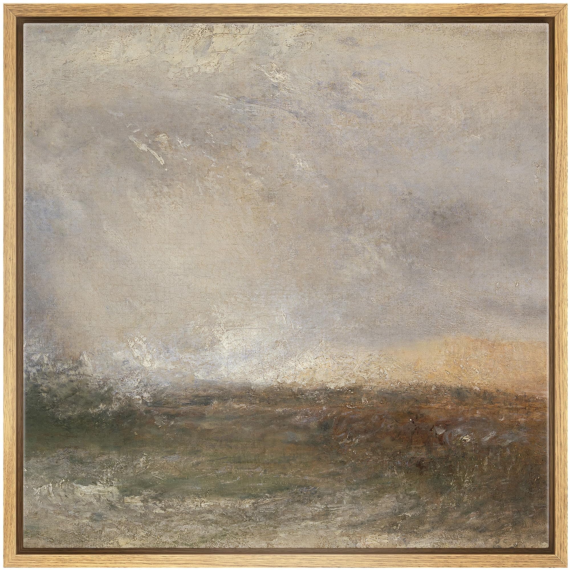 IDEA4WALL Framed Canvas Print Wall Art Impressionist Seascape - Abstract Ocean and Sky Landscape ... | Walmart (US)