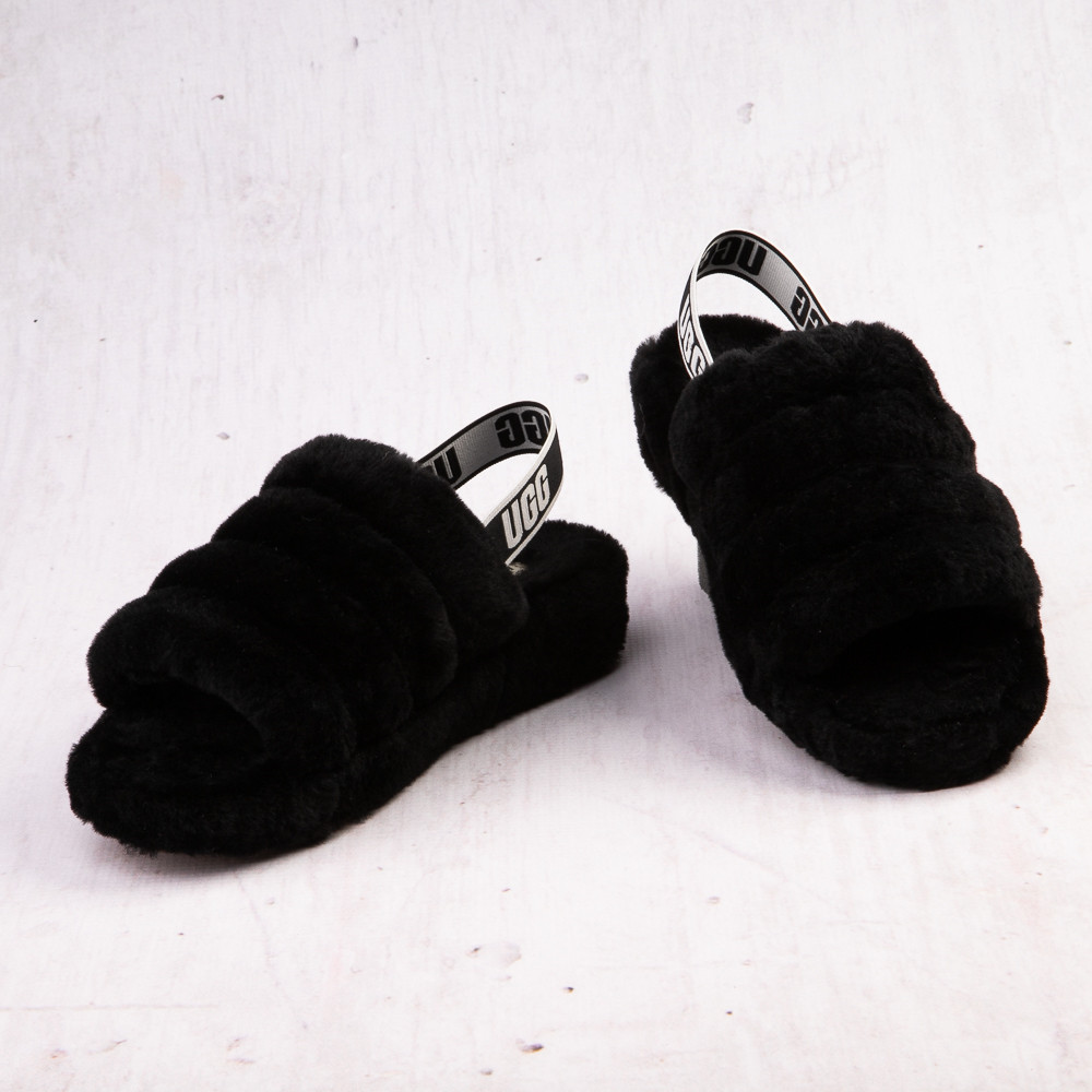 Womens UGG® Fluff Yeah Slide Sandal - Black | Journeys