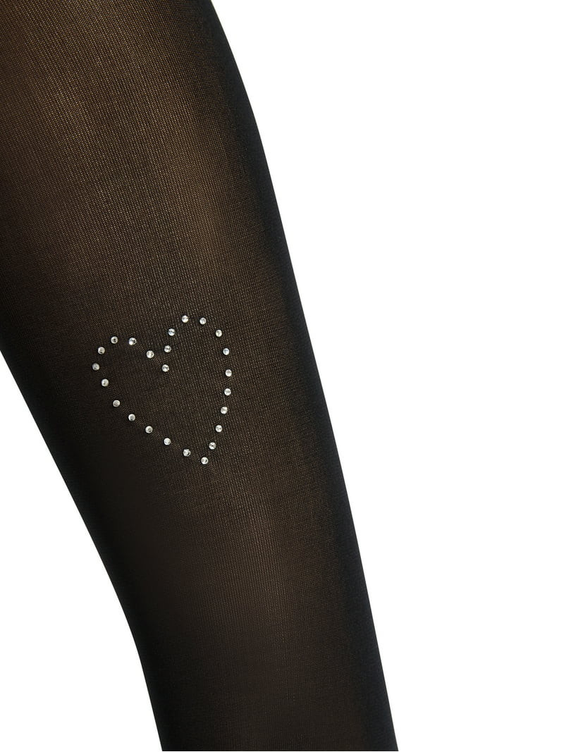 Madden NYC Women’s Rhinestone Heart Tight, 2-Pack, Sizes S-XL | Walmart (US)