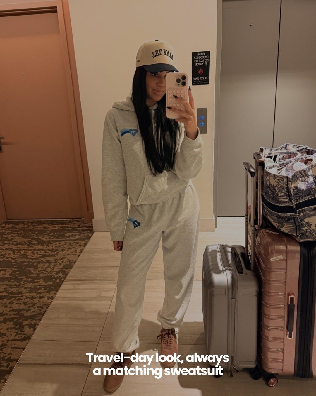 Love a matching set, especially a sweatsuit for traveling and lounging. 