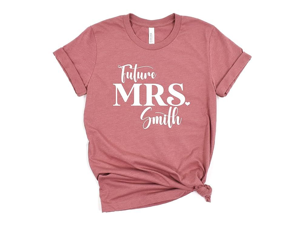 Personalized Future Mrs. T-Shirt, Custom Bridal Gift, Custom Engagement Gift for Her, Customized ... | Amazon (US)