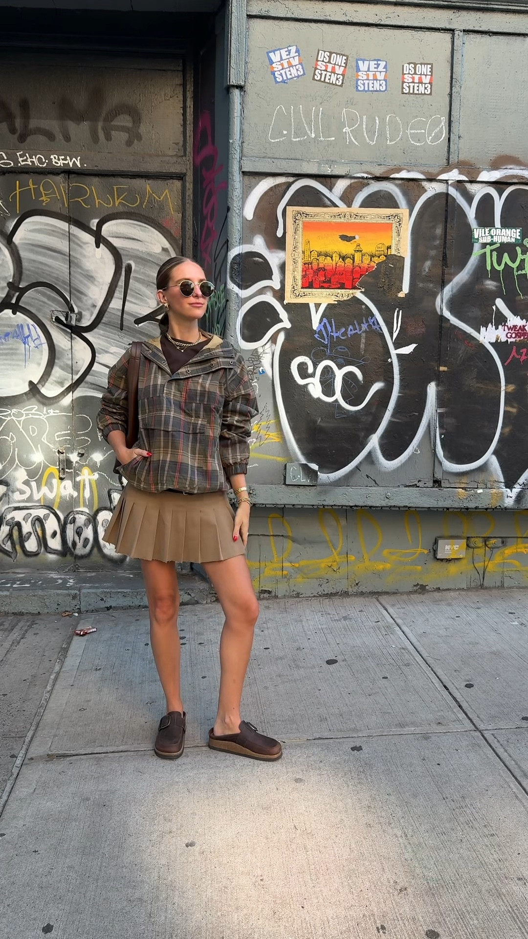 preppy aesthetic 🍁🍂 #anorak #windbreaker #miniskirt #pleatedskirt #birkenstocks #falloutfit #nycstyle

#LTKStyleTip #LTKFindsUnder50 #LTKSeasonal