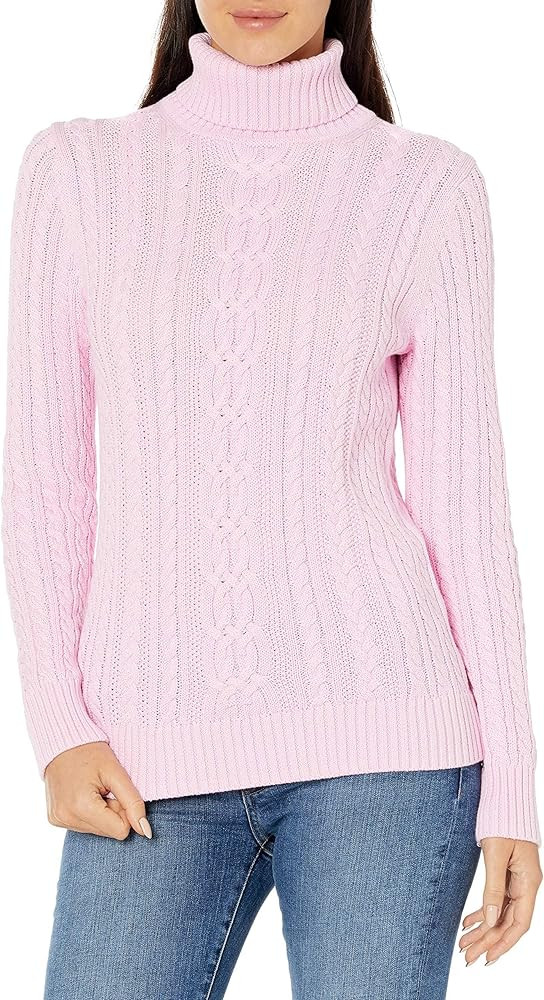 Amazon Essentials Women's Fisherman Cable Turtleneck Sweater (Available in Plus Size) | Amazon (US)