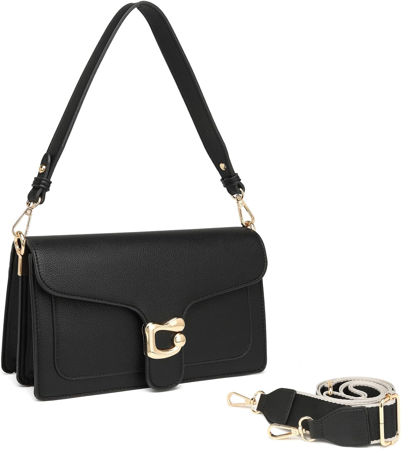 Travistar Crossbody Bags for Women Trendy - Small Cross Body Purse Shoulder Bag Leather Handbags Evening Clutch with 2 Straps | Amazon (US)