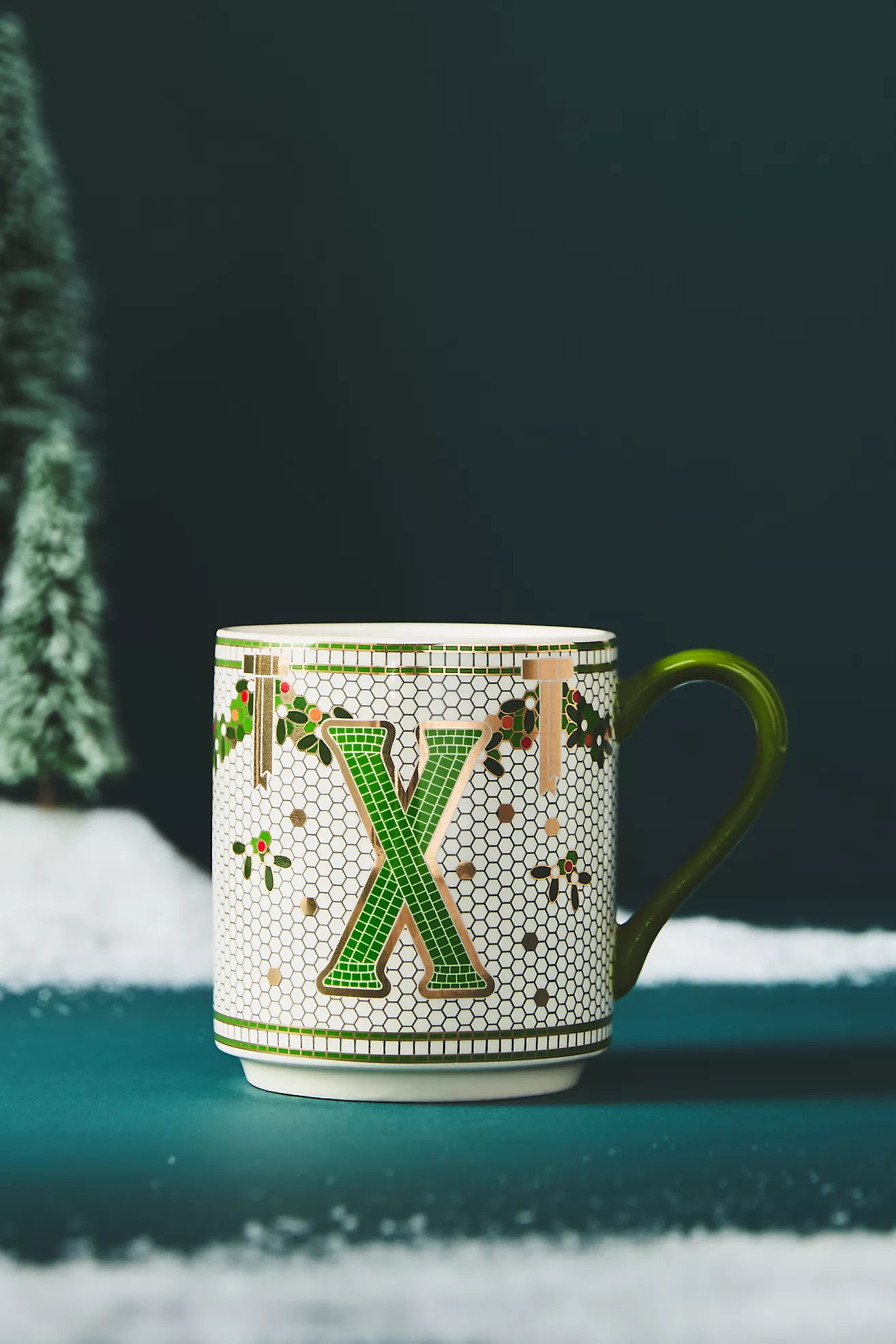 Festive Bistro Tile Monogram Mug | Anthropologie (US)