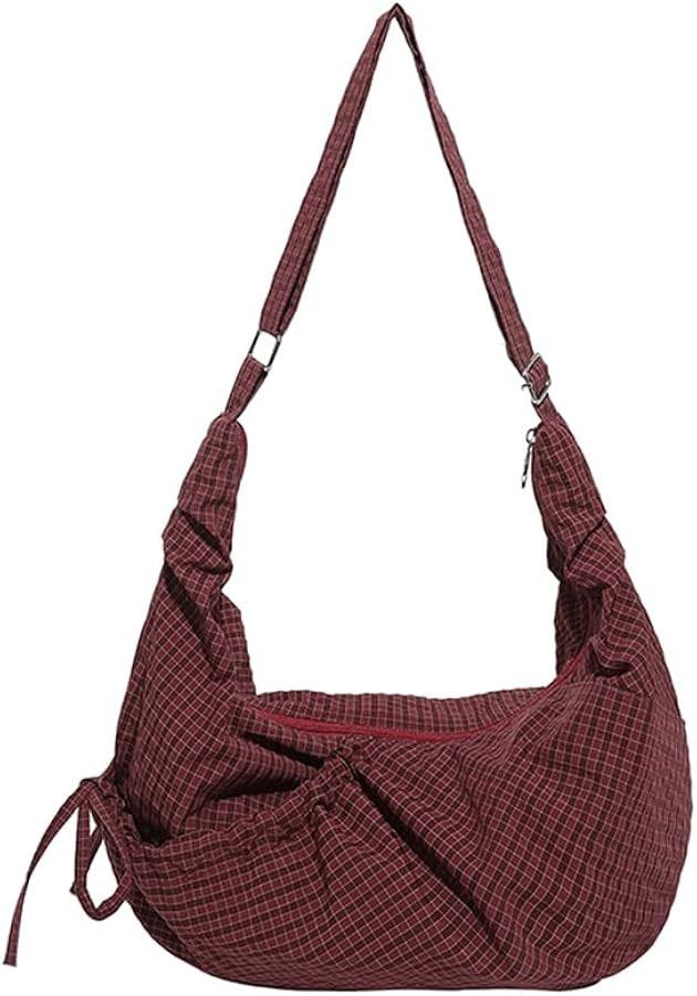 Lazy Style Shoulder Crossbody Bag with Ruffle Designs Large Capacity Canvas Bag for Work Shopping... | Amazon (US)