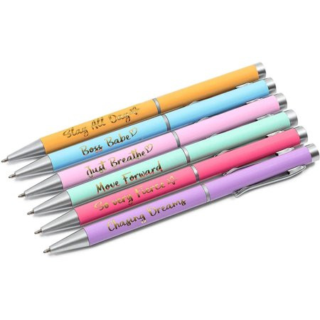 6-Pack Pastel Ballpoint Pen Value Pack with Motivational Quotes Great Gift Set | Walmart (US)