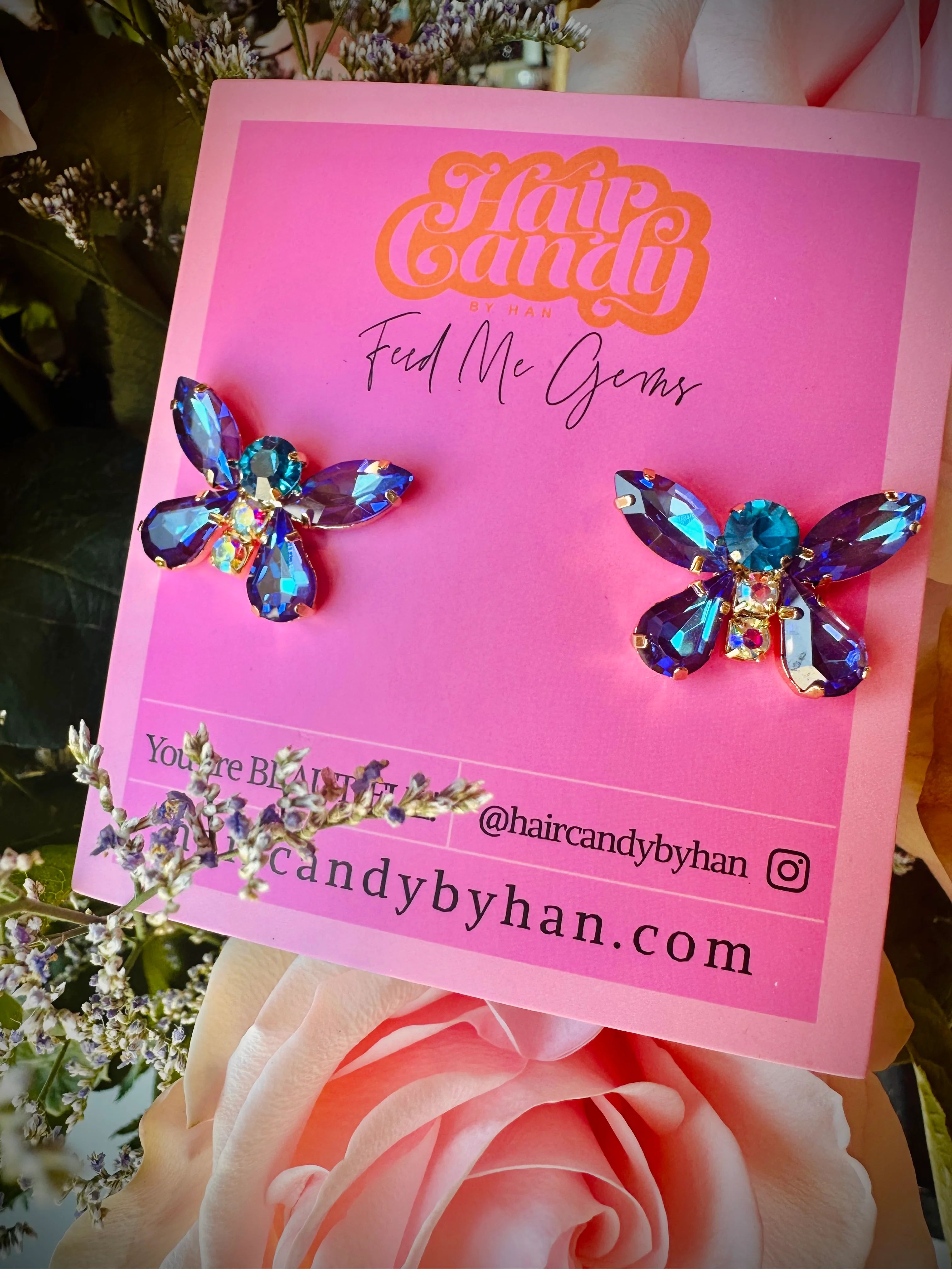 Blue Opal Butterfly Studs | Feed Me Gems