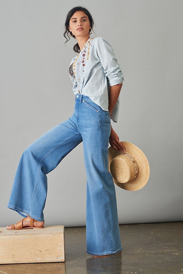 Pilcro Ultra High-Rise Relaxed Flare Jeans | Anthropologie (US)