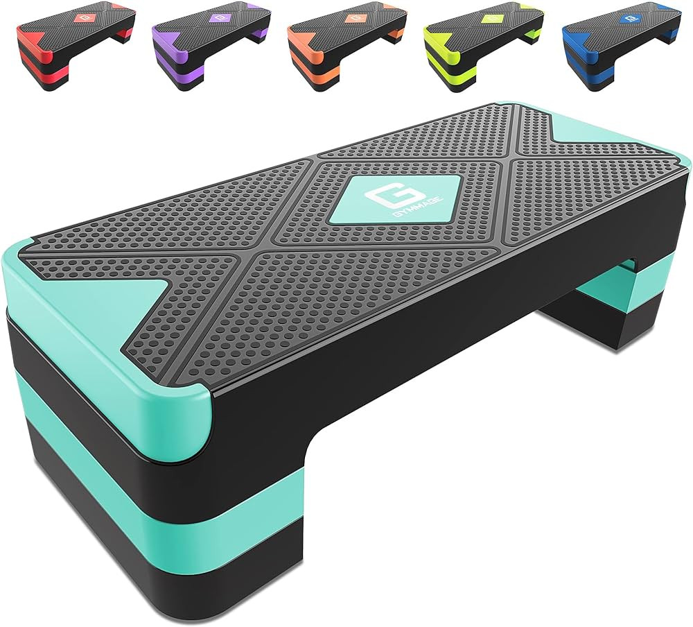 GYMMAGE Aerobic Exercise Step, Adjustable Aerobic Stepper for Exercise, Workout Step Platform for... | Amazon (US)