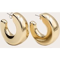 Gold Oversized Chunky Hoop Earrings | PrettyLittleThing US