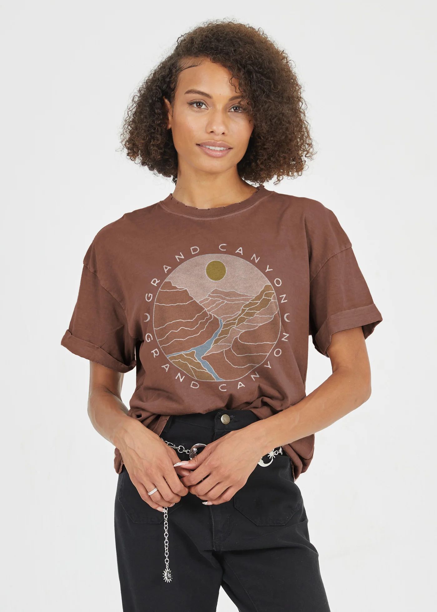 GirlDangerous: Grand Canyon Sun Chocolate Boyfriend Tee | Girl Dangerous