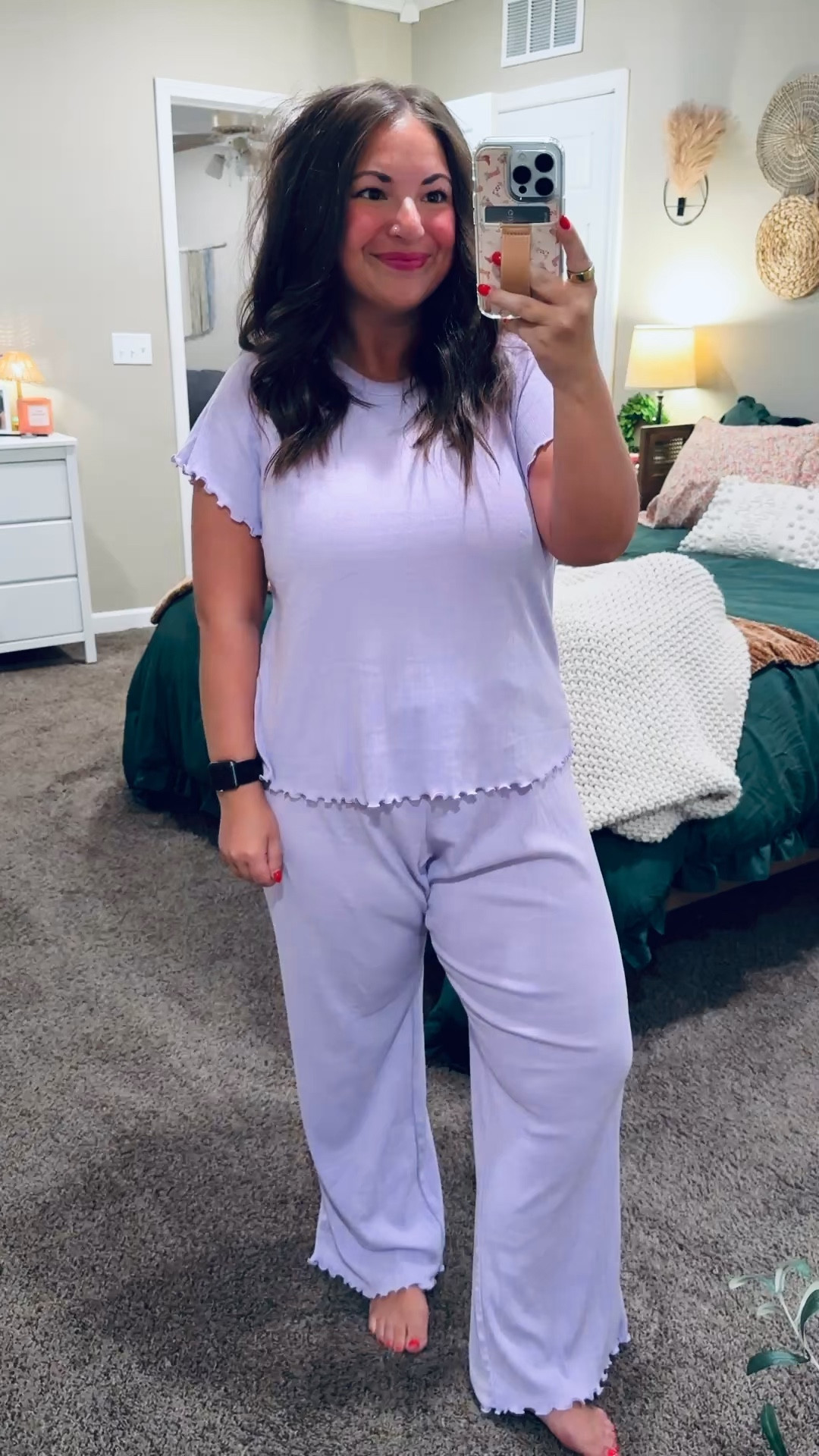 Elevated lounge vibes 💐 This pajama set is lightweight, comfy, and has the cutest girly touch that makes it feel a little more special 💕

pajama pants: fit oversized // wearing a large
pajama top: fits small // wearing an XL 

 

#LTKMidsize