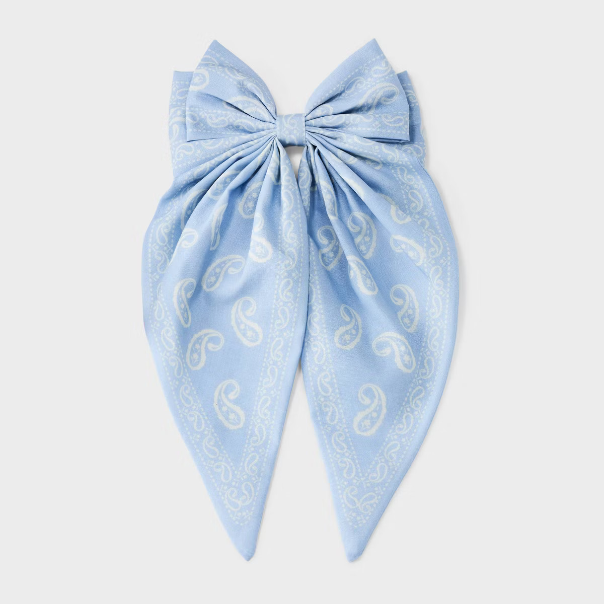 Fabric Barrette Hair Bow - Wild Fable™ Blue/White: Polyester Clip for All Hair Types, Solid Pat... | Target