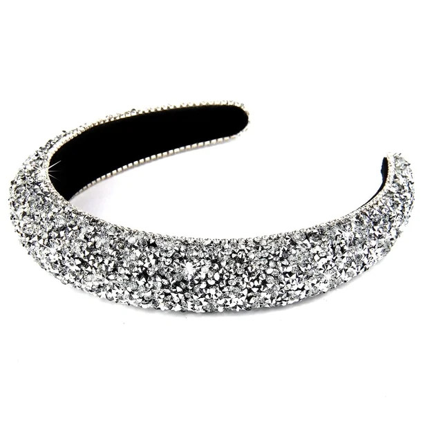 Wecoe Rhinestone Headband Diamond Headband Women Girls Bling Headbands Thick Padded Headband Glit... | Walmart (US)