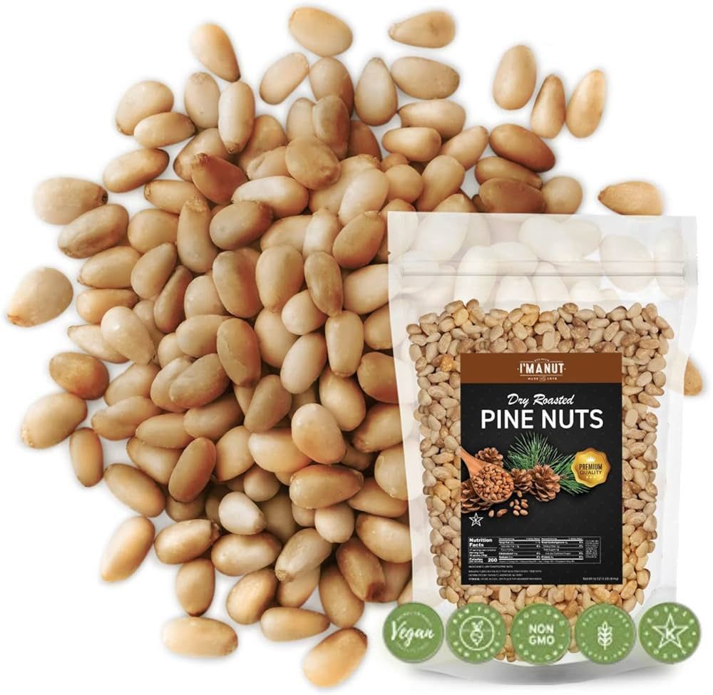 Oven Toasted Pine Nuts 8 oz Unsalted | Batch Tested Gluten & Peanut Free | Whole and Natural | NO... | Amazon (US)