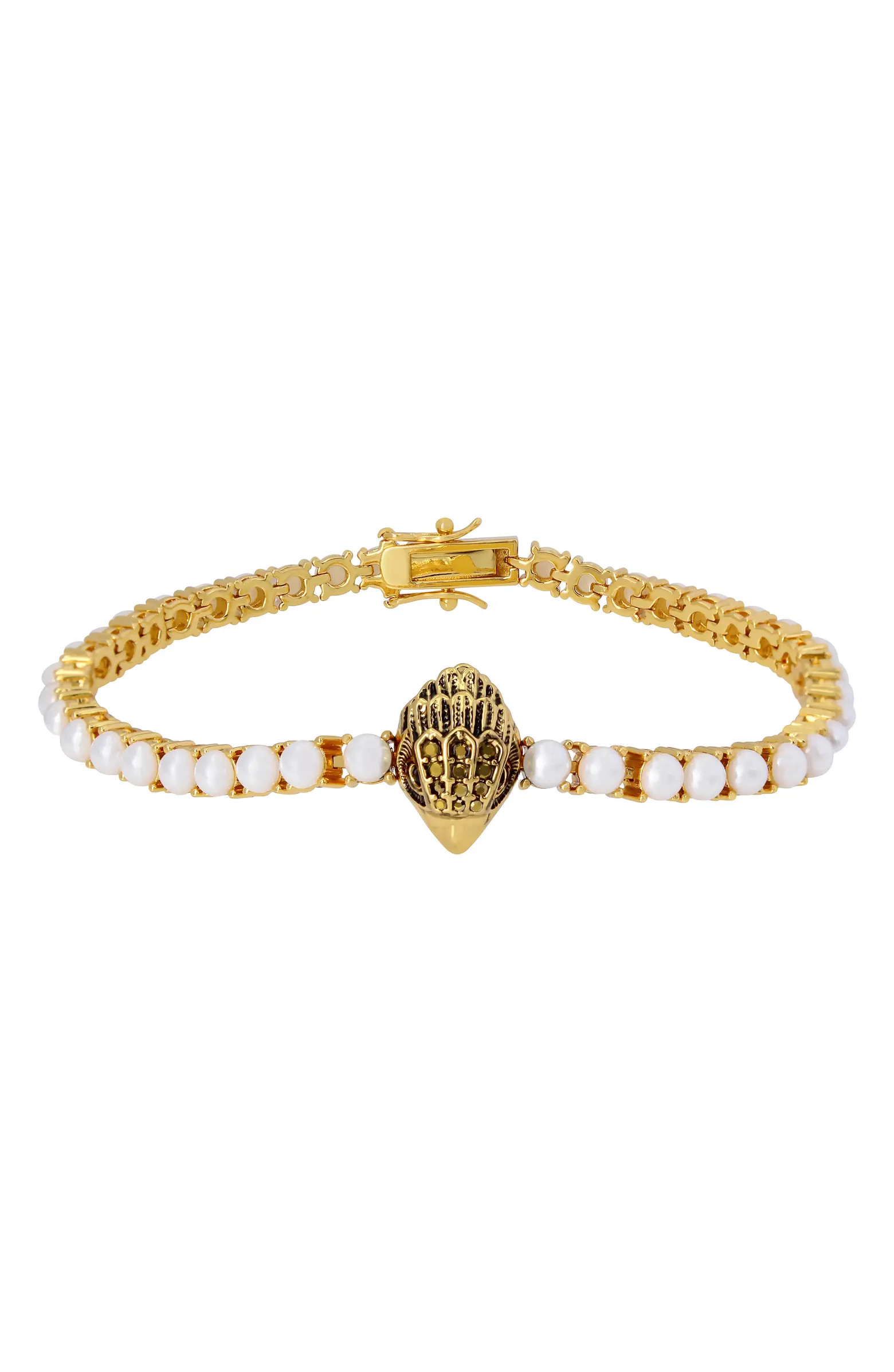 Eagle Head Imitation Pearl Tennis Bracelet | Nordstrom