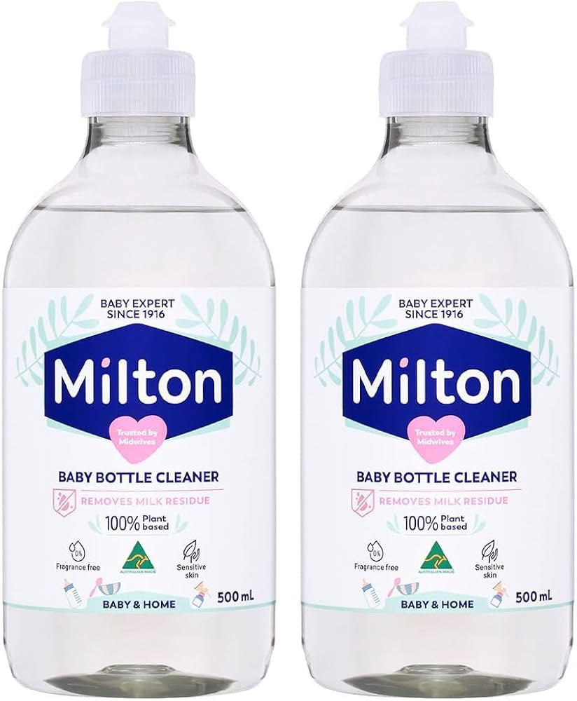 Milton Baby Bottle Cleaner 500ml Pack of 2 Teat White Milk Film Residue Remover Hygiene Household... | Amazon (UK)