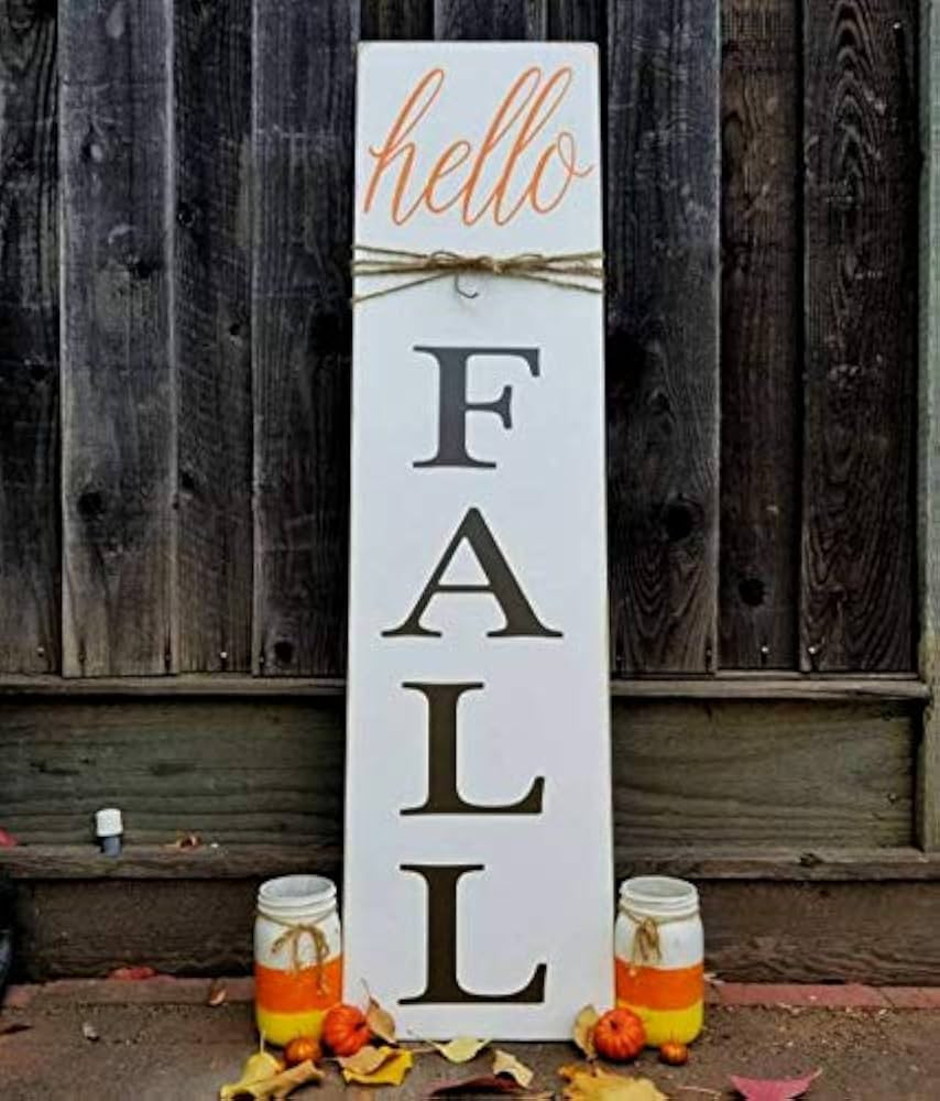 Delia32Agnes Hello Fall Welcome Porch Sign Autumn Fall Wood Sign | Amazon (US)
