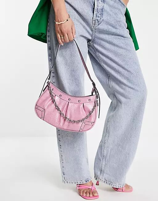 Topshop Cora scoop shoulder bag in pink | ASOS (Global)