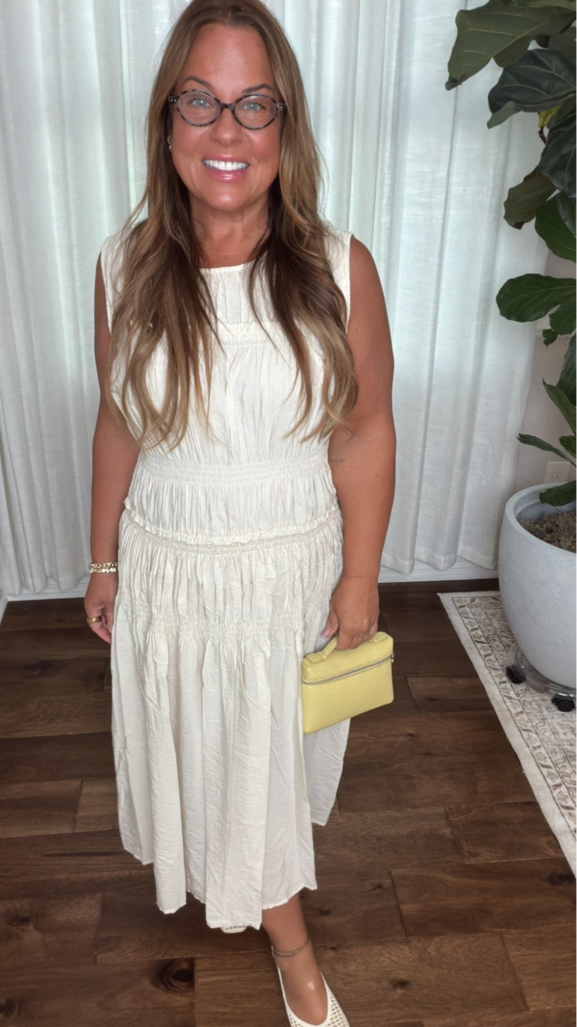 $398 Doen look for less dress at Walmart for under $25! Paired with feminine & flattering ballet flats and designer look alike bag. Look like a million bucks without spending it. 🌸

#LTKootd #LTKOver40 #LTKMidsize