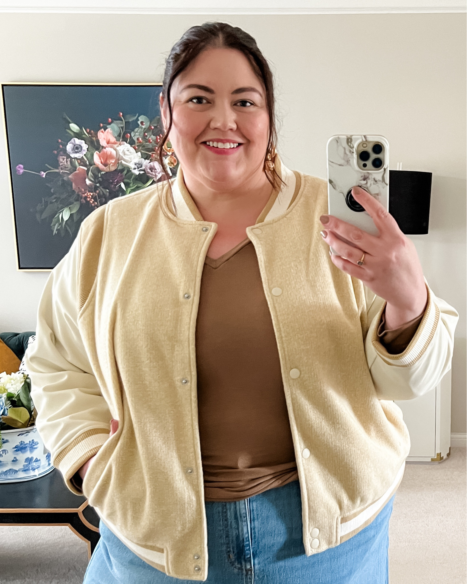Varsity jacket throwback… but somehow still feels updated. Plus size bomber jacket up to 4x. 

#LTKplussize #LTKover40