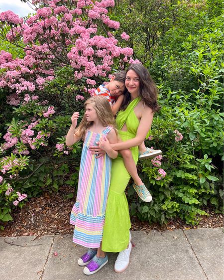 All the colors 👒🌈🇺🇸 This dress is the perfect summer dress & could even work for a wedding guest dress! I think it even works for  a bathing suit coverup… love a good versatile closet option! Also, can’t get over my little models here 😍 

#LTKfamily #LTKstyletip #LTKSeasonal