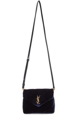Navy Toy Velvet Loulou Bag | SSENSE 