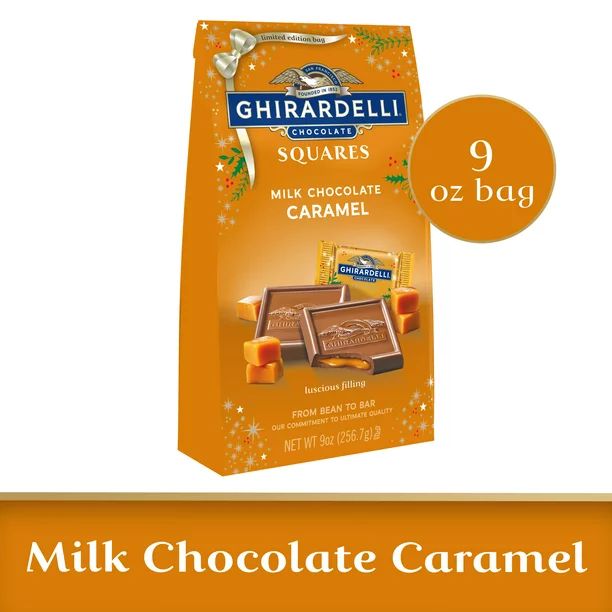 GHIRARDELLI Holiday Milk Chocolate Caramel Squares, Milk Chocolate with Caramel Candy, 9 oz Bag -... | Walmart (US)