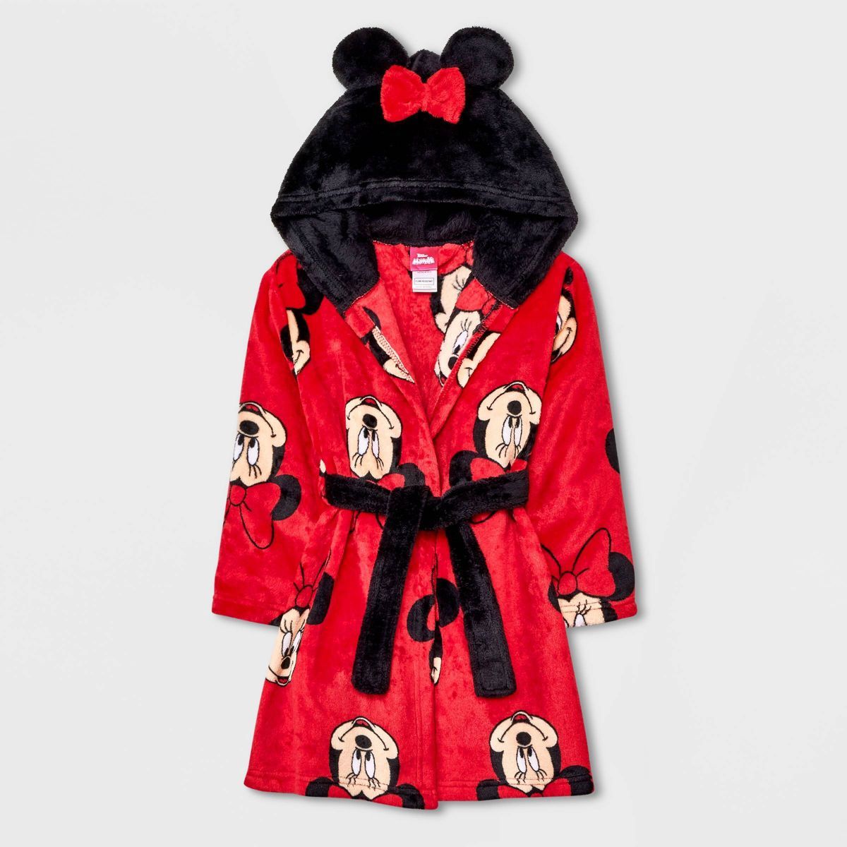 Toddler Girls' Minnie Mouse Cosplay Hooded Robe - Red | Target