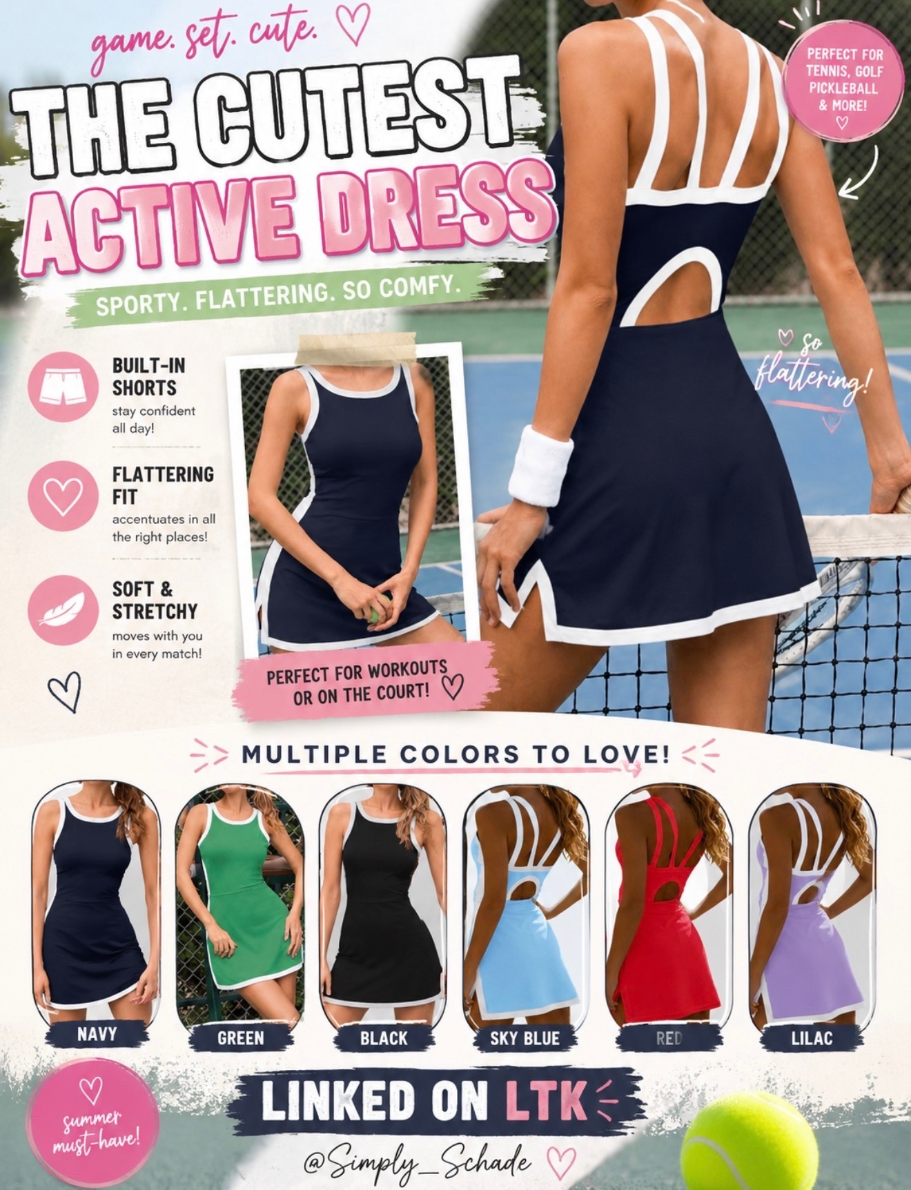 RUNNNN 🏃‍♀️🎾 This athletic dress is seriously SO cute!! The fit is super flattering, comfy, and perfect for tennis, golf, pickleball, walks, or just running around this summer ☀️

I’m loving all the colors 😍 The back detail is everything and YES… it has built-in shorts 🙌 A total summer must-have!!

Linked on my LTK 🤍 Shop it through my bio @Simply_Schade before colors/sizes sell out! ✨

#LTKStyle #LTKFinds #LTKActive #AthleticDress #TennisDress #PickleballStyle #GolfOutfit #AmazonFashion #SummerStyle #SummerOutfits #CasualChic #TennisOutfit #PickleballFashion #SportyStyle #LTKUnder50 #LikeToKnowIt #OOTD #AmazonFinds #SimplySc

#LTKgrwm #LTKootd #LTKfitnessgoals