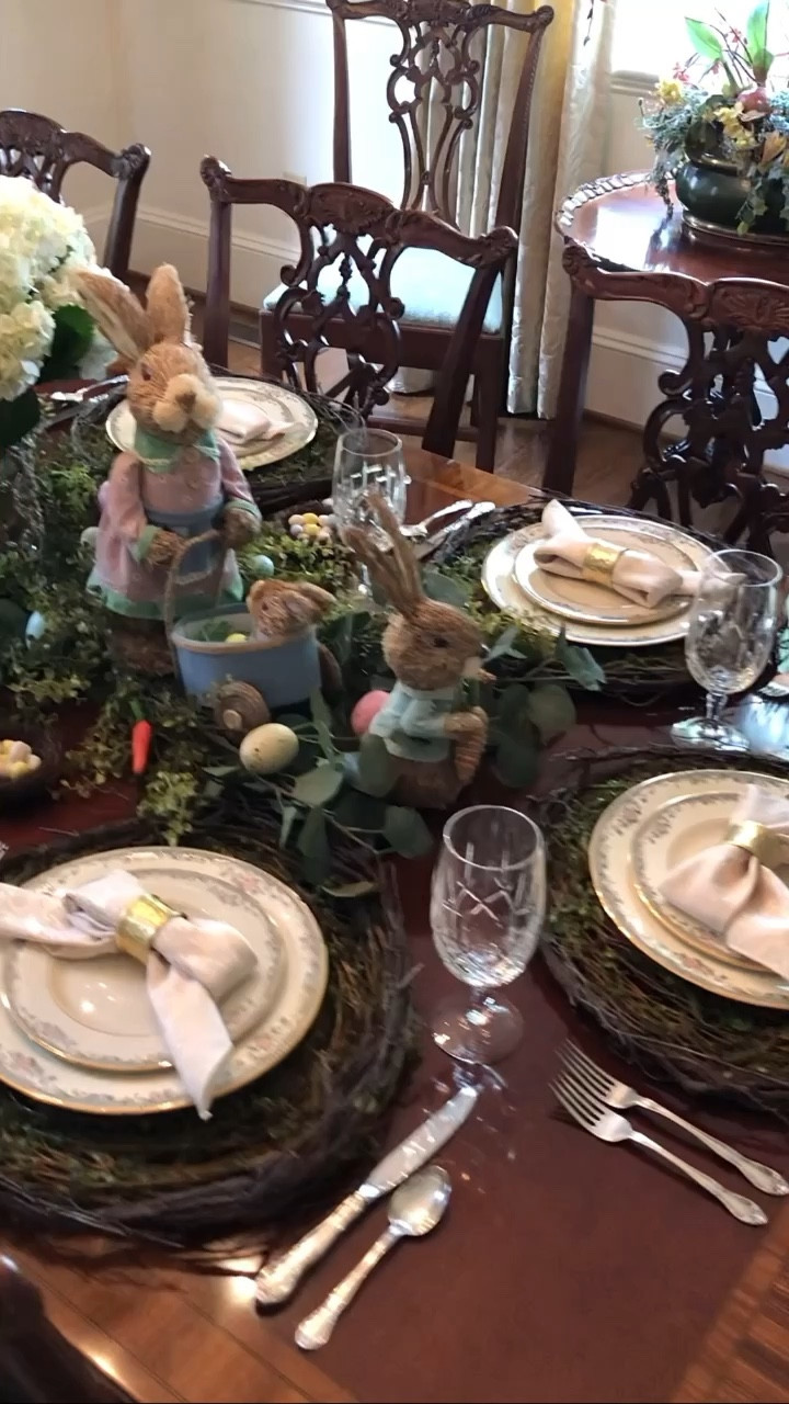 Hopping down memory lane today with an eggstra special Easter/Spring tablescape that holds a dear place in my heart 🌸🐣. This beauty right here was one of the very first table settings I ever shared on this platform, and oh, how it sparked a love affair with tablescaping that's only grown stronger with time! Creating a tablescape is like painting on a canvas - there are no limits to where your creativity can take you. The joy of mixing colors, patterns, and textures to celebrate the seasons or a special occasion is truly unmatched.🐇🌷🐣
.

#thecollectedlook #southernlivinghome #eastertable #thenewsouthern #betterhomeandgardens #eastercenterpiece #postitandsmile #playwithyourdishes #entertainandcelebrate #seasonalhome #myupcountrystyle #mycollectedhome #mytradchichomestyle #preppygrandhome #springtable #traditionalinterior #housebeautifulhome #eastertablecape #centerpieceideas #eastertables #southernhomemagazine #housebeautifulmagazine #diningroominspiration #traditionalhomemagazine #traditionalhomemag #southernladymag #easterinspiration #preppyhome #dressingthetable #springcenterpiece

#LTKhome #LTKVideo #LTKSeasonal