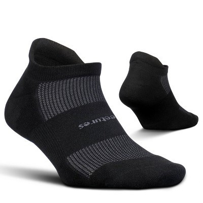 Feetures High Performance Cushion No Show Tab Sock Solid (Small, Black) | Target