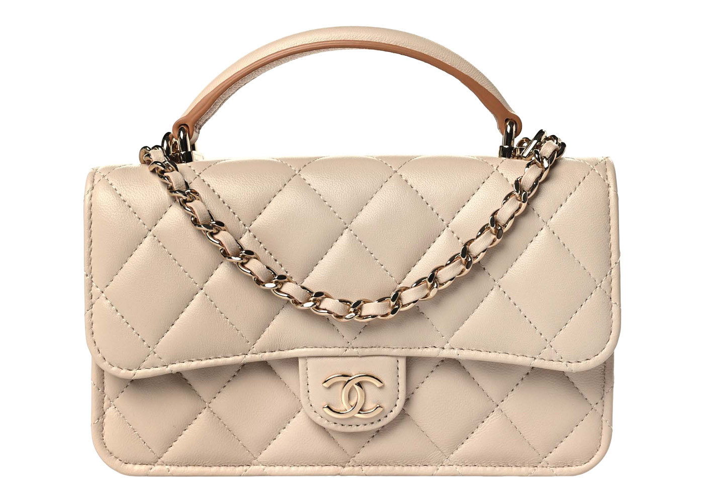 Women's Chanel Clutch/Phone Holder with Chain in Beige (Ap3226/B10324/Nn019) | StockX