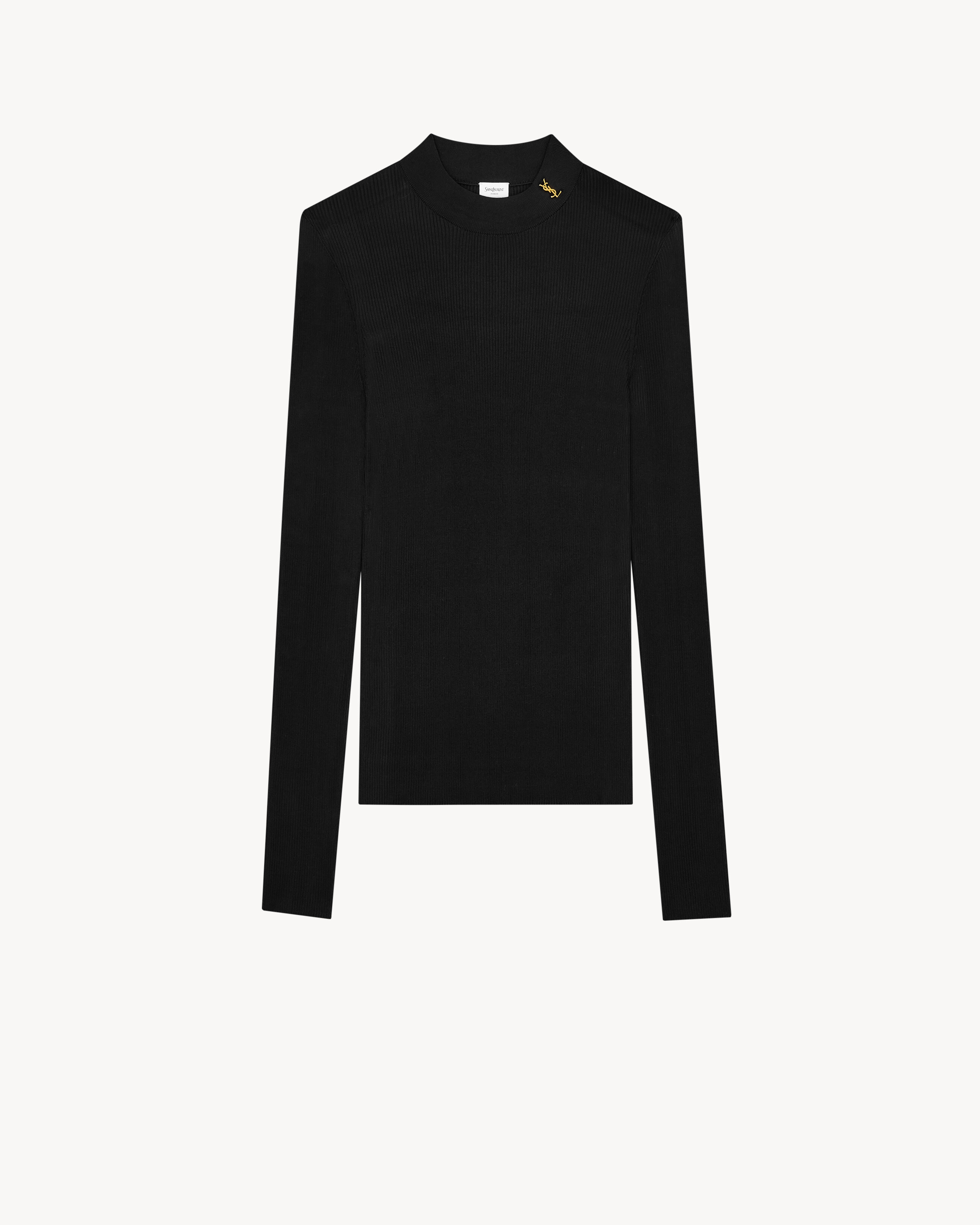 Ribbed Sweater Cassandre in Silk | Saint Laurent Inc. (Global)
