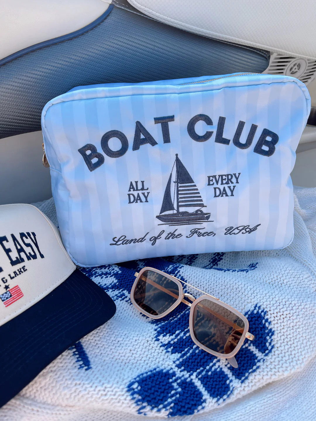 Boat Club - Blue Stripes XL Bag | KenzKustomz