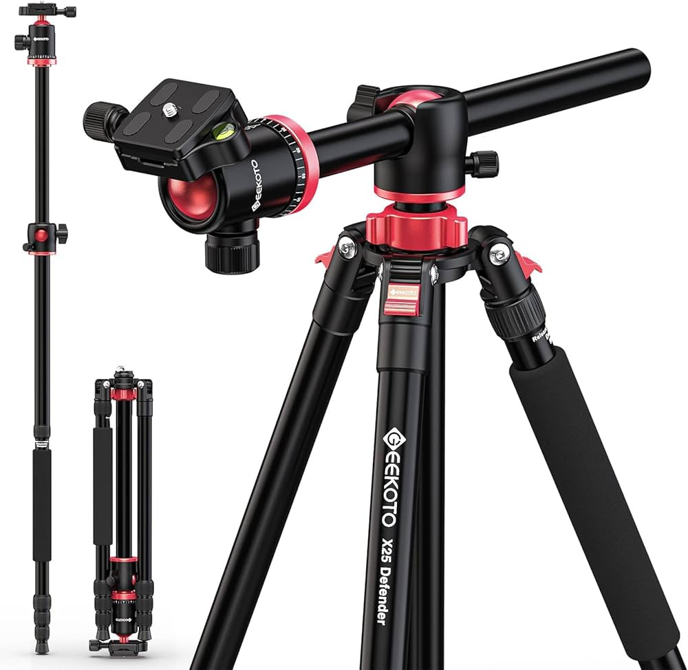 GEEKOTO Camera Tripod, Tripod for DSLR Camera, Aluminum Tripod with 360-Degree Ball Head and Rotatable Center Column, Bag,Video Camcorder Tripod,75-Inch Professional Tripod for Travel and Work. | Amazon (US)