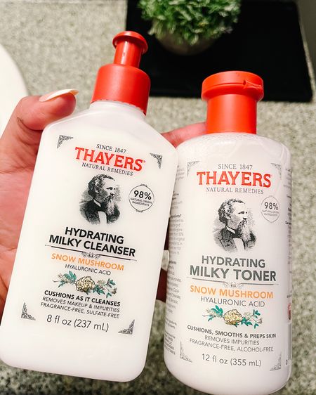 Relax and skincare with me🤍

STEP #1:
NEW! @thayersnatural Hydrating Milky Cleanser
☑️Cushions as it cleanses while removing makeup and impurities
☑️Skin feels hydrated and soothed immediately & skin texture feels smoother after only one use
☑️Formulated with snow mushroom & hyaluronic acid

STEP #2: Hydrating Milky Toner
☑️48 hours of hydration in a toner
☑️Strengthens moisture barrier
☑️Formulated with snow mushroom & hyaluronic acid

#giftedbythayers #thayersmilkytoner #thayersmilkycleanser #thayers

#LTKbeauty #LTKunder50 #LTKstyletip