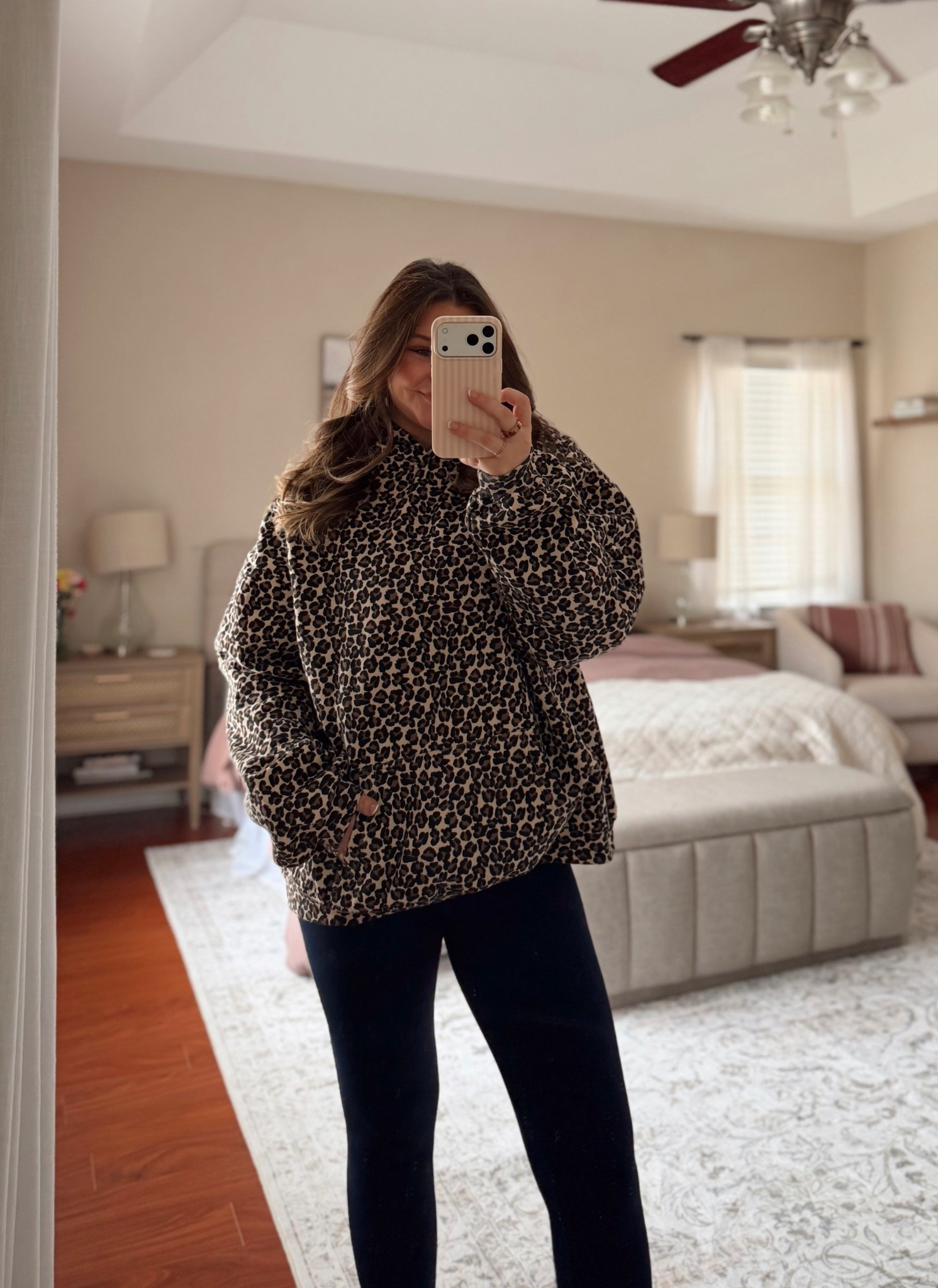 leopard print hoodie! sized up to a large 